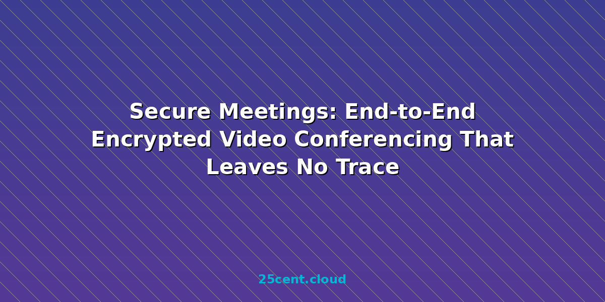 Secure Meetings: End-to-End Encrypted Video Conferencing That Leaves No Trace