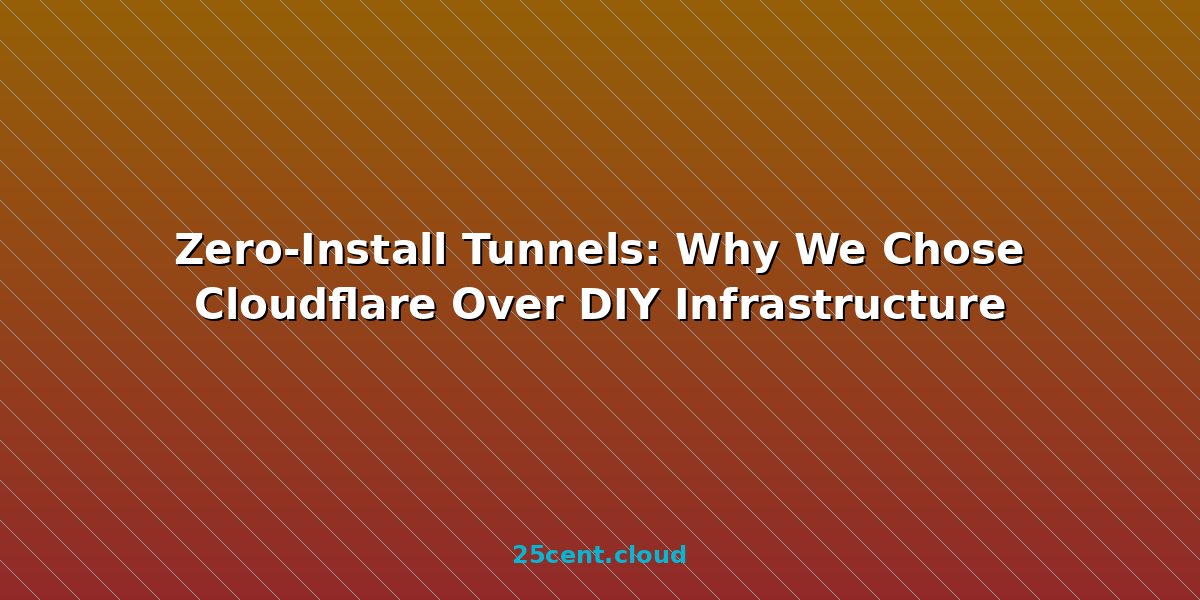 Zero-Install Tunnels: Why We Chose Cloudflare Over DIY Infrastructure